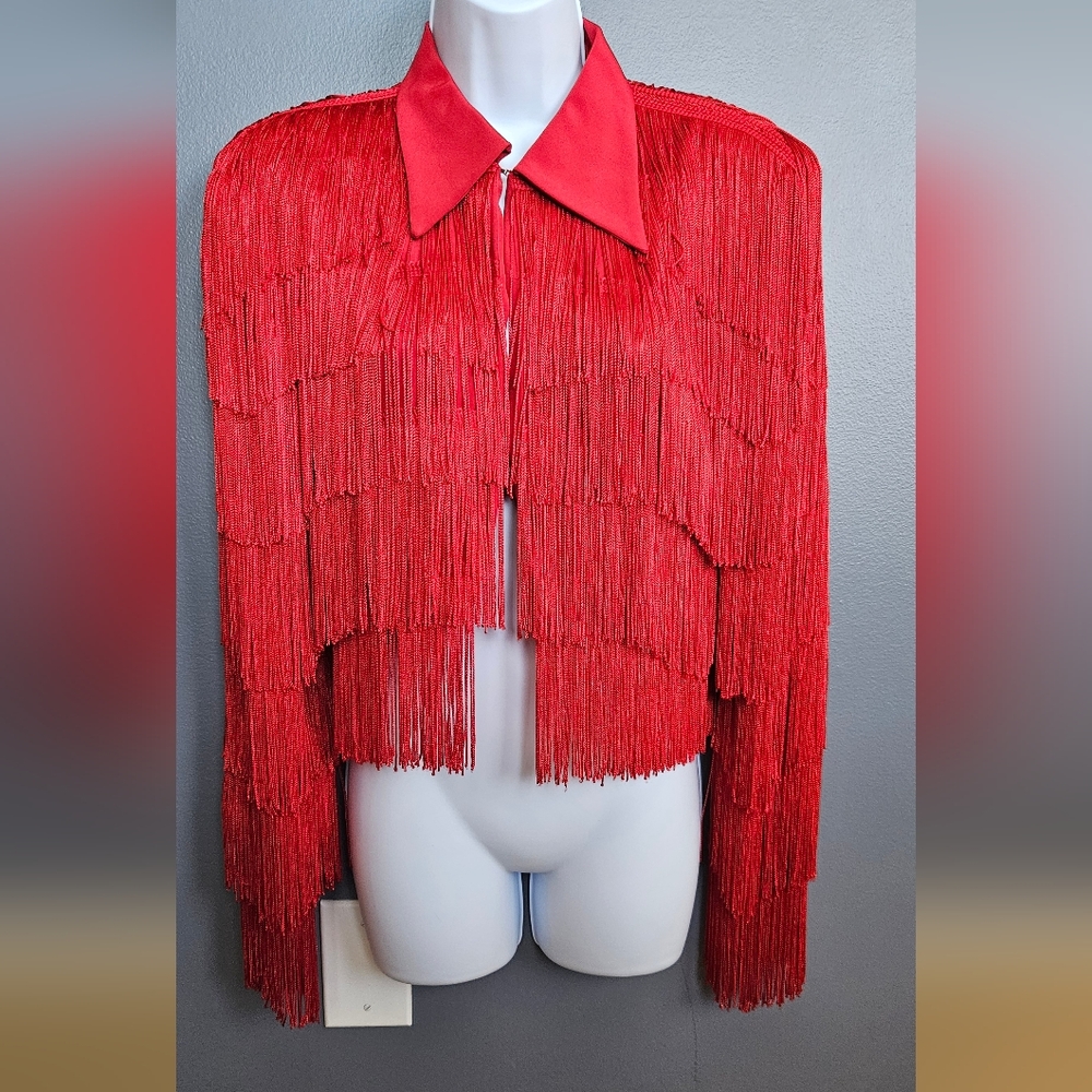 Very Rare! Vintage Norma Kamali Fringe Jacket